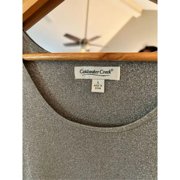 Coldwater Creek Silver Metallic‎ Sweater Size Large - Picture 2 of 4